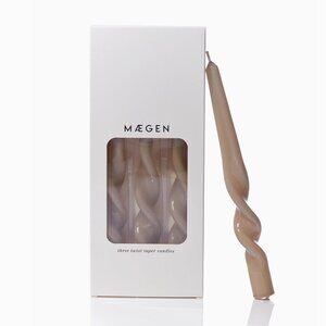 Maegen Twist Taper Candles 3-Pack Mink Taupe